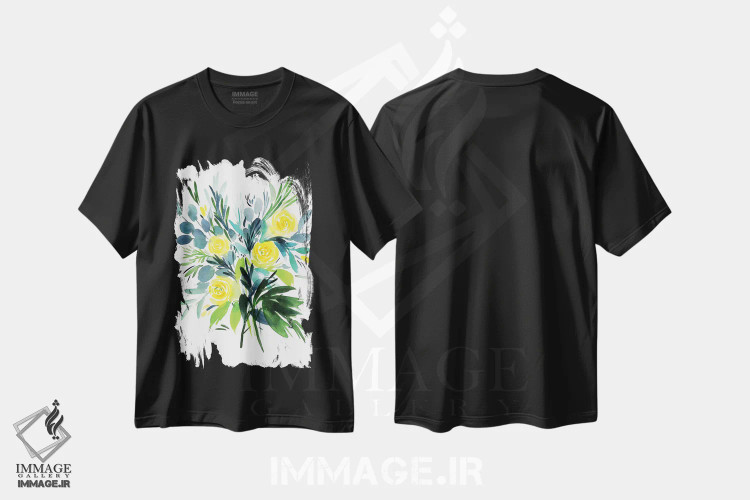 تیشرت مشکی طرح دار کرم لیمویی، دکور معاصر اثر گوشیا گرگورچیک | immage.ir