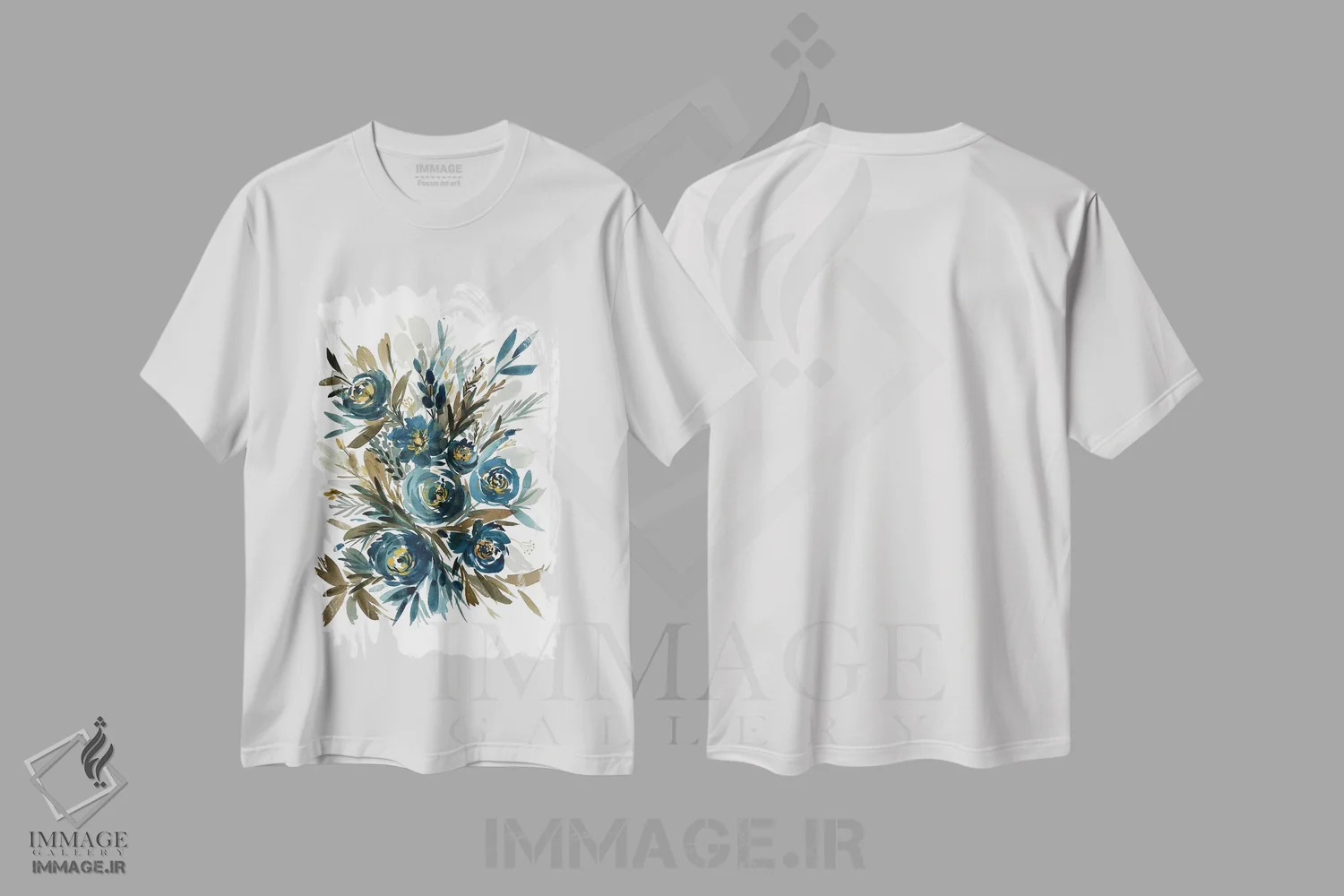 تیشرت سفید طرح دار نیلی، دکور معاصر اثر گوشیا گرگورچیک | immage.ir