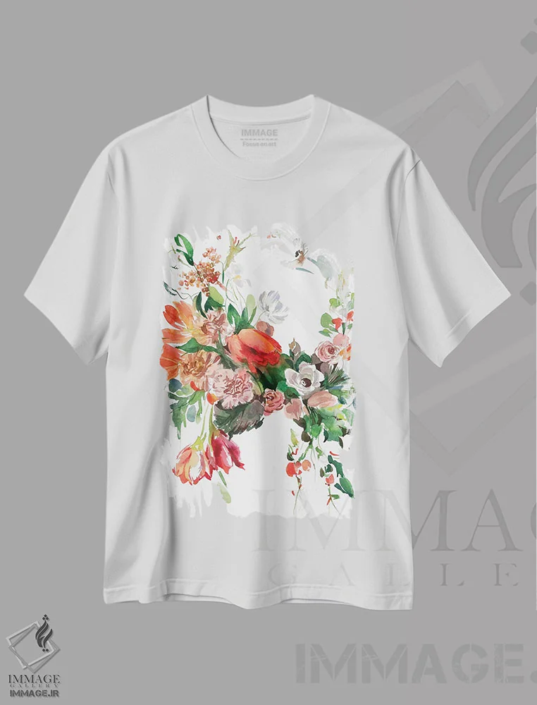 تیشرت سفید طرح دار چمنزار، دکور معاصر اثر گوشیا گرگورچیک | فروشگاه ایماژ