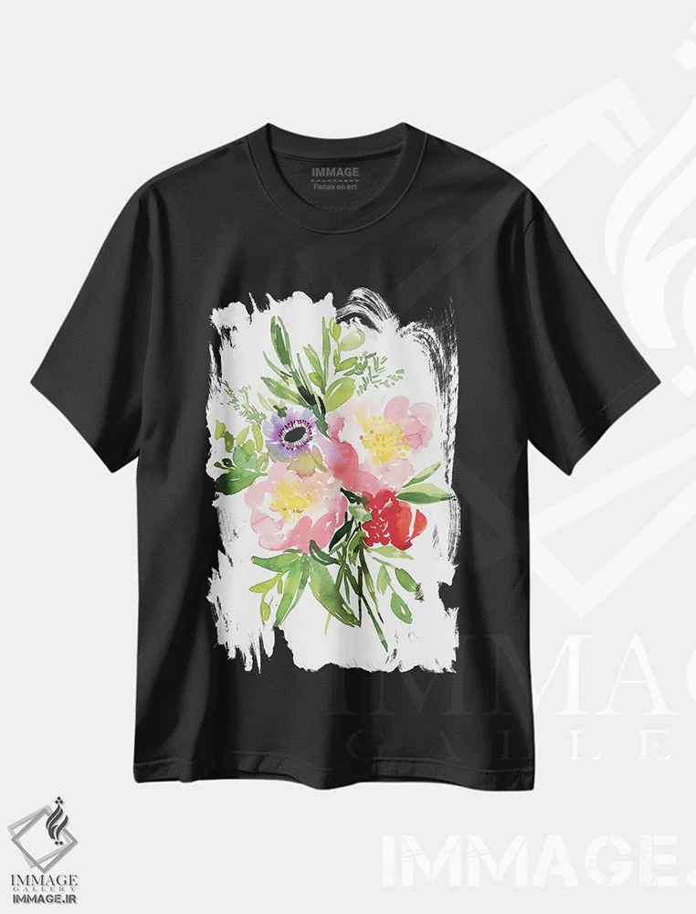 تیشرت مشکی طرح دار صبح، دکور معاصر اثر گوشیا گرگورچیک | فروشگاه ایماژ
