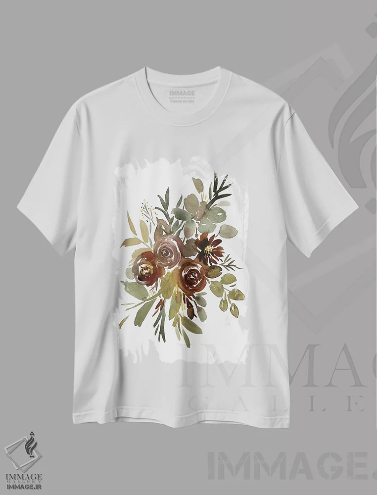 تیشرت سفید طرح دار موکا نعناعی، دکور معاصر اثر گوشیا گرگورچیک | immage.ir