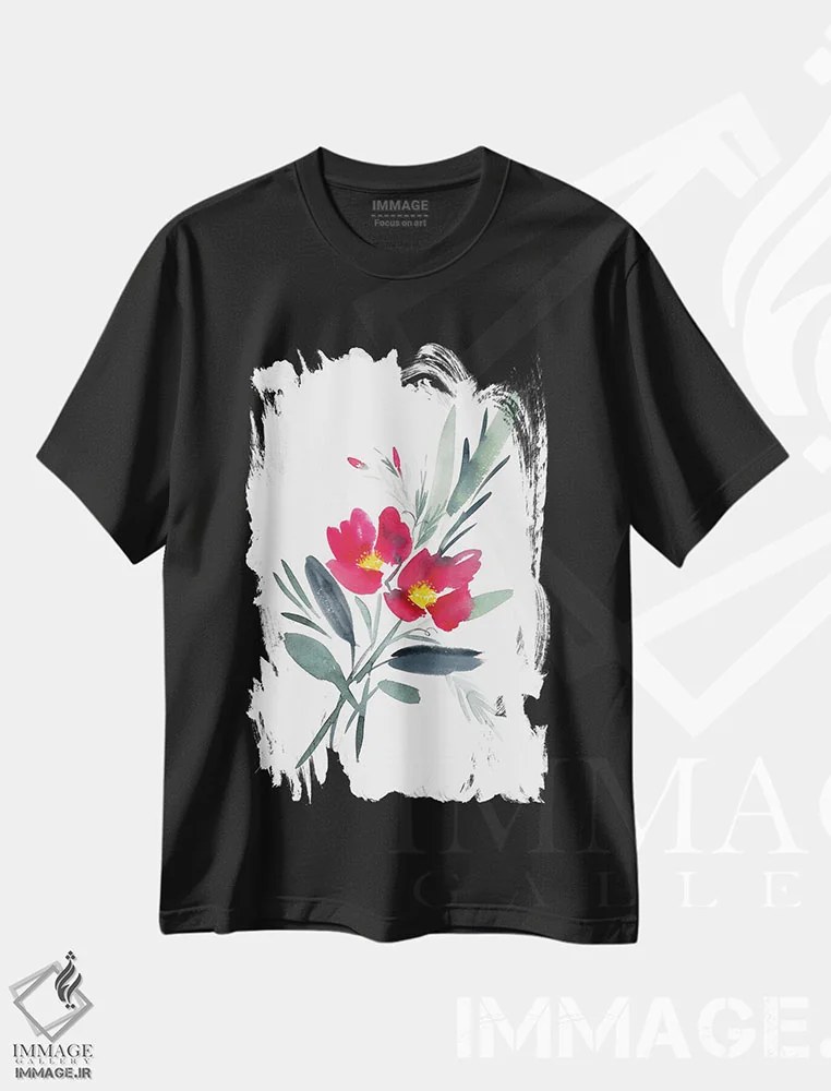 تیشرت مشکی طرح دار نت چینی، دکور معاصر اثر گوشیا گرگورچیک | فروشگاه ایماژ