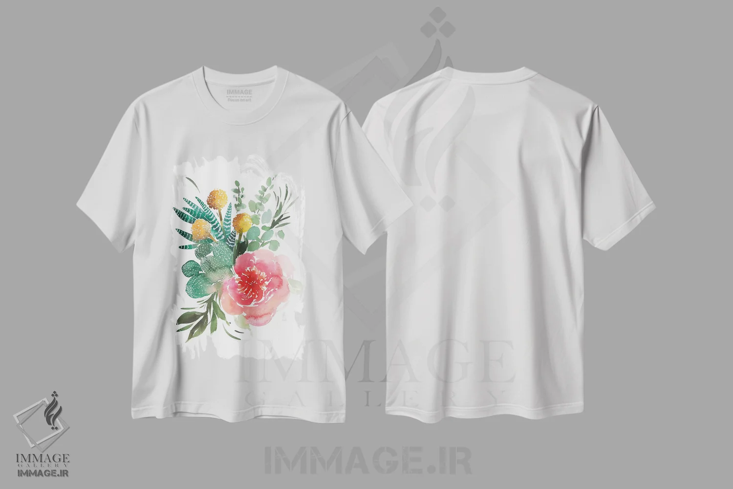 تیشرت سفید طرح دار پئونی صورتی، دکور معاصر اثر گوشیا گرگورچیک | immage.ir