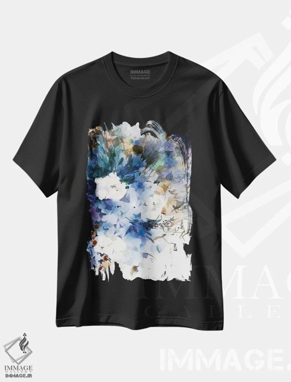 تیشرت مشکی طرح دار تفکرآمیز، دکور معاصر اثر گوشیا گرگورچیک | فروشگاه ایماژ