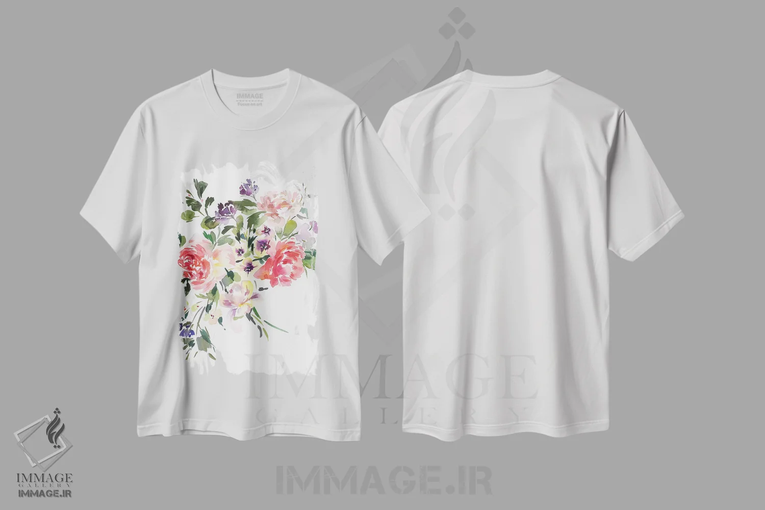 تیشرت سفید طرح دار رترو، دکور معاصر اثر گوشیا گرگورچیک | فروشگاه ایماژ