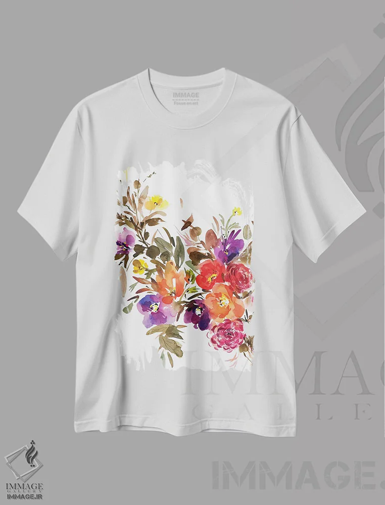 تیشرت سفید طرح دار قرمز سوزنی، دکور معاصر اثر گوشیا گرگورچیک | immage.ir