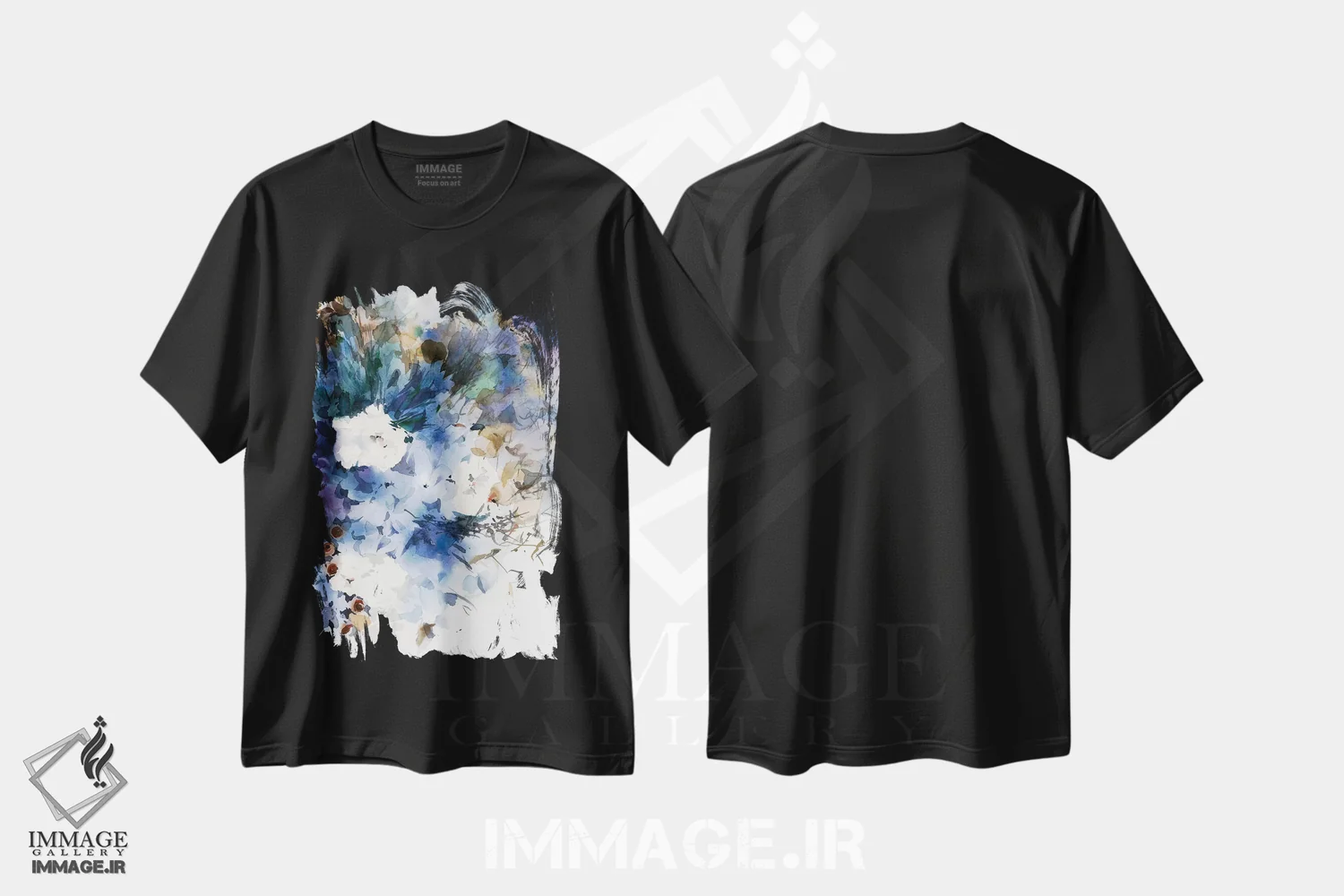 تیشرت مشکی طرح دار تفکرآمیز، دکور معاصر اثر گوشیا گرگورچیک | فروشگاه ایماژ