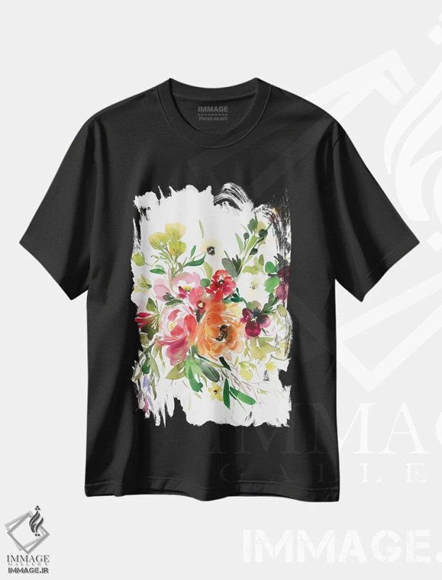 تیشرت مشکی طرح دار آفتابی، دکور معاصر اثر گوشیا گرگورچیک | فروشگاه ایماژ