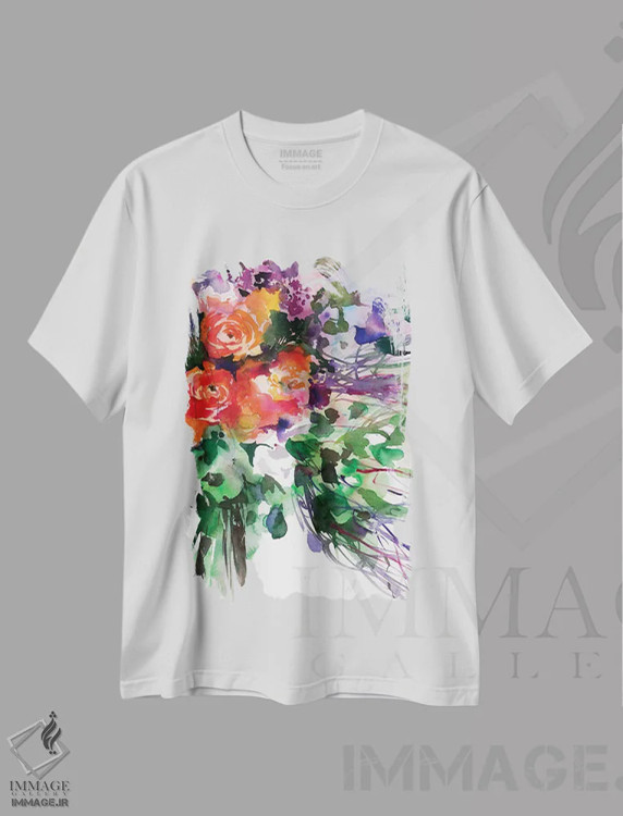 تیشرت سفید طرح دار اسپلو، دکور معاصر اثر گوشیا گرگورچیک | فروشگاه ایماژ