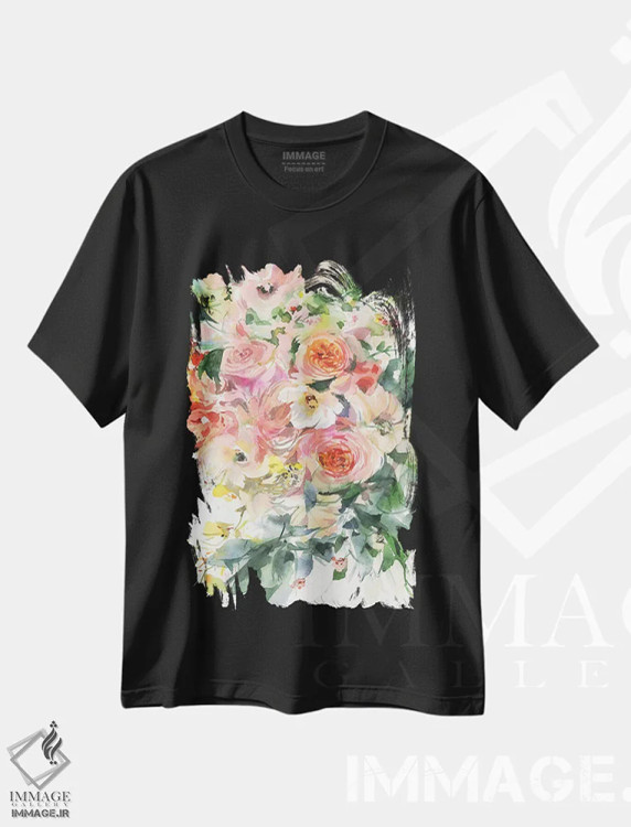 تیشرت مشکی طرح دار پچ پچ، دکور معاصر اثر گوشیا گرگورچیک | فروشگاه ایماژ