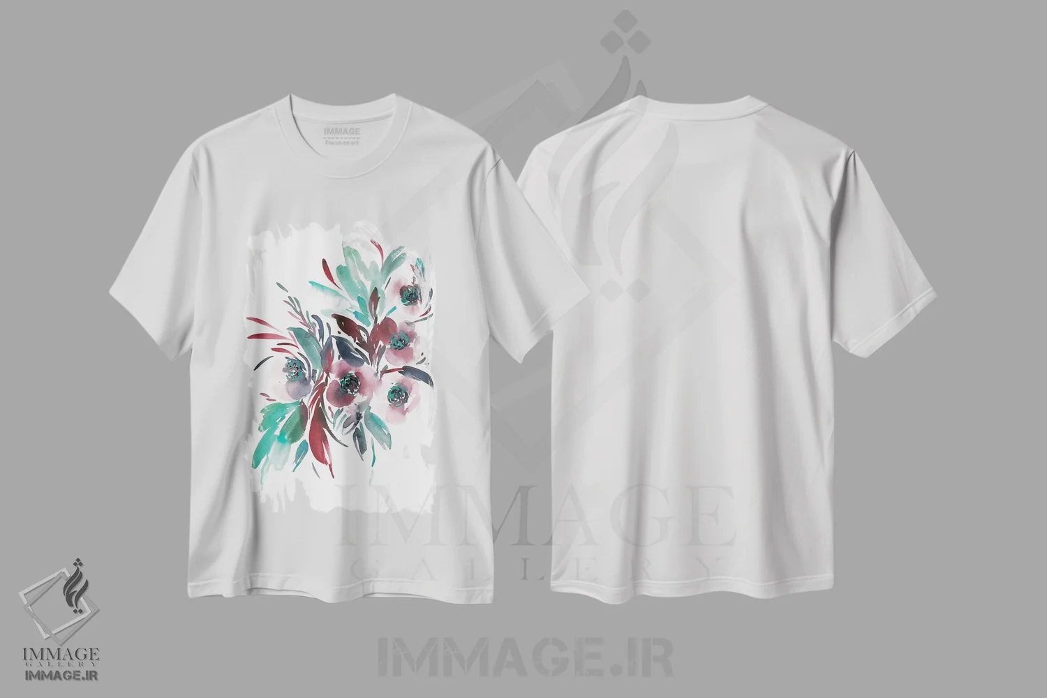 تیشرت سفید طرح دار سبز آبی، دکور معاصر اثر گوشیا گرگورچیک | immage.ir