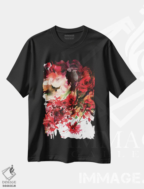 تیشرت مشکی طرح دار زیبایی شعله ور، دکور معاصر اثر گوشیا گرگورچیک | immage.ir
