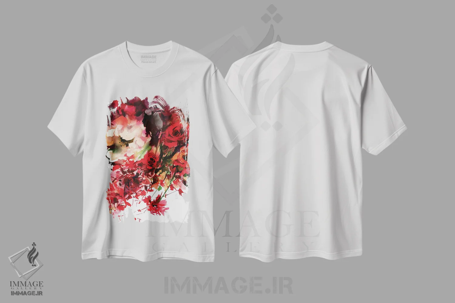 تیشرت سفید طرح دار زیبایی شعله ور، دکور معاصر اثر گوشیا گرگورچیک | فروشگاه ایماژ