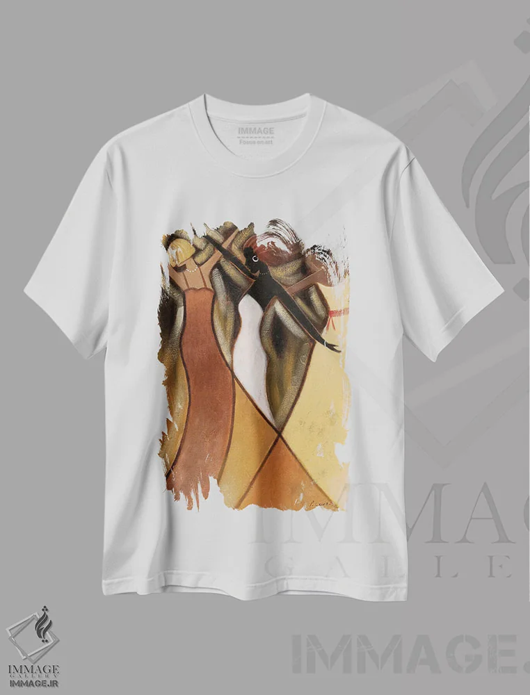 تیشرت سفید طرح دار زیبایی و ظرافت II، هنر آمریکایی آفریقایی تبار اثر راب هفران | immage.ir