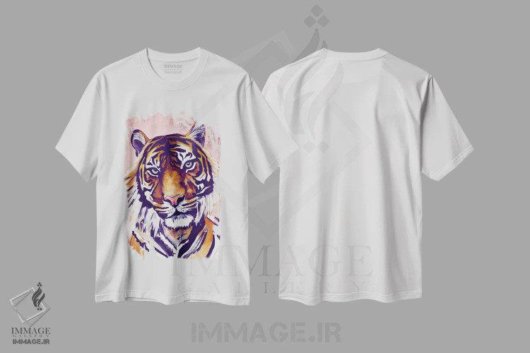 تیشرت سفید طرح دار چهرهٔ ببر، مدیوم اثر چلسیا گودریچ | immage.ir