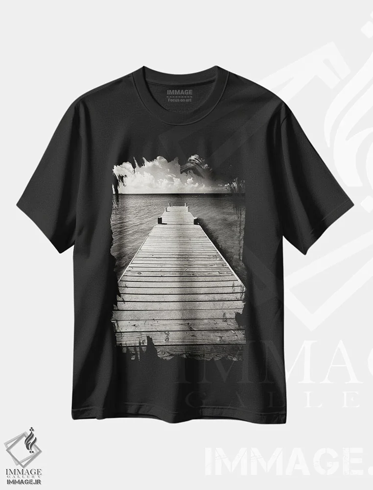 تیشرت مشکی طرح دار آثار جورج اوزه - فروشگاه ایماژ