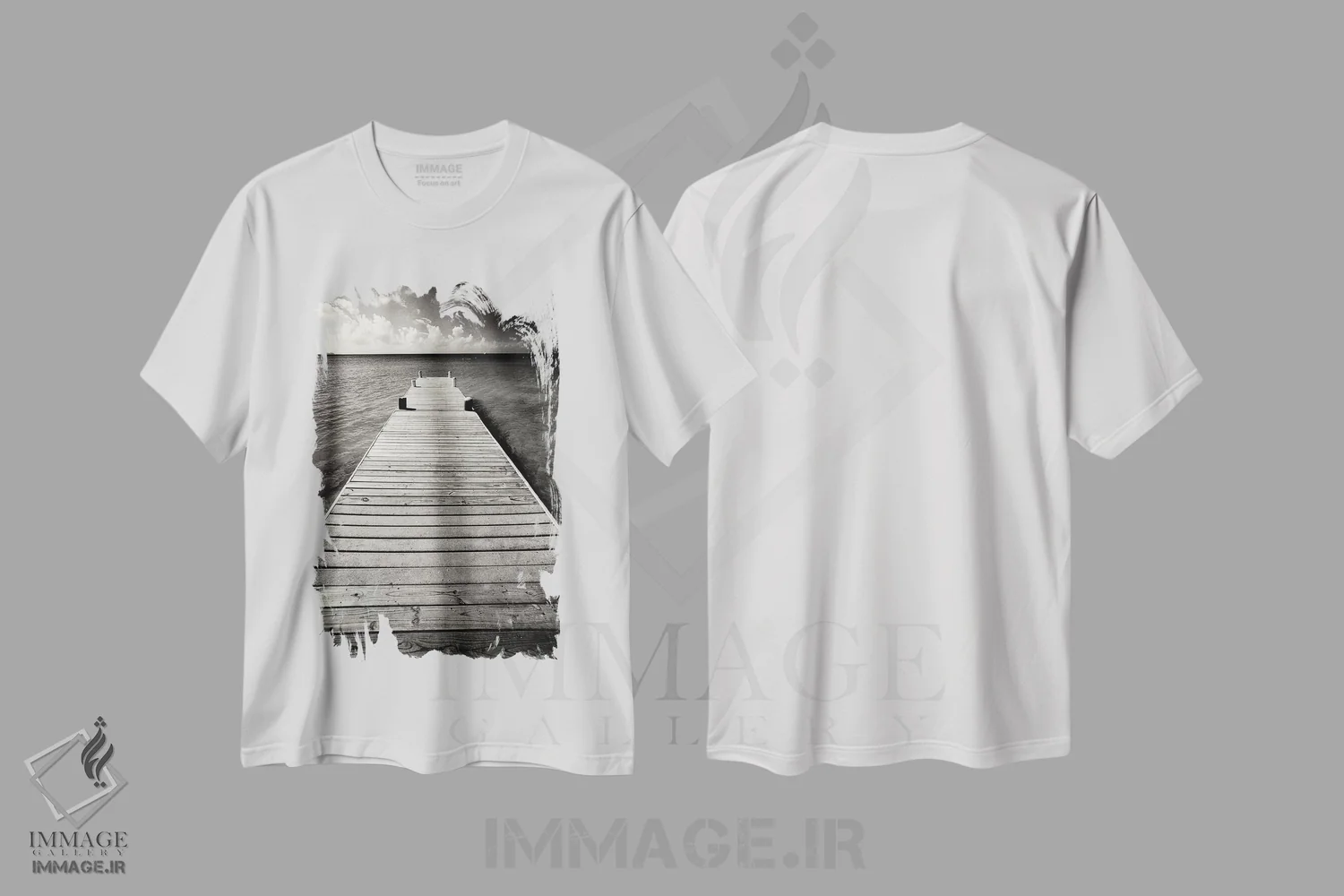 تیشرت سفید طرح دار آثار جورج اوزه - immage.ir