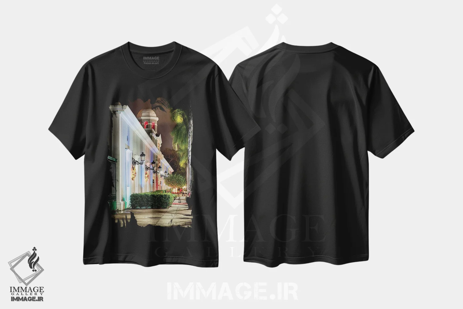 تیشرت مشکی طرح دار آثار جورج اوزه - immage.ir