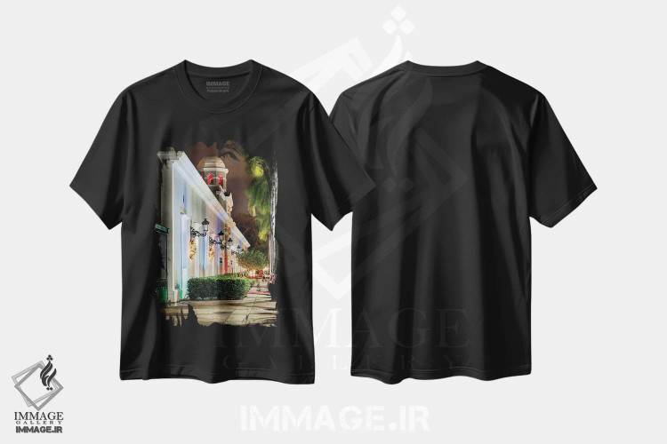 تیشرت مشکی طرح دار آثار جورج اوزه - immage.ir