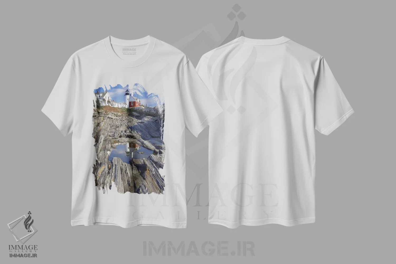 تیشرت سفید طرح دار آثار جورج اوزه - immage.ir