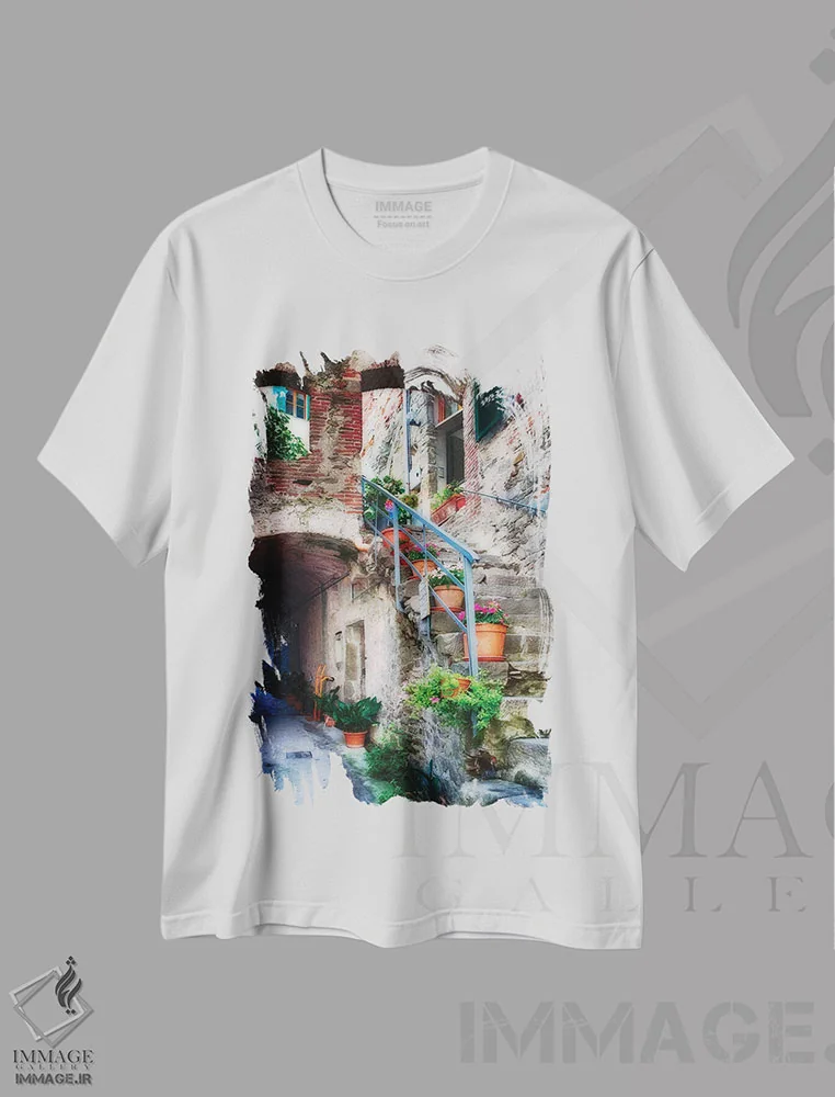 تیشرت سفید طرح دار آثار جورج اوزه - immage.ir