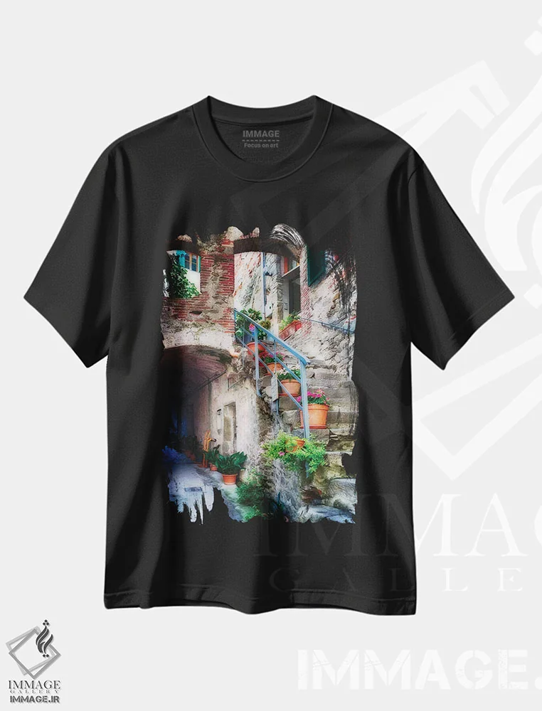 تیشرت مشکی طرح دار آثار جورج اوزه - فروشگاه ایماژ
