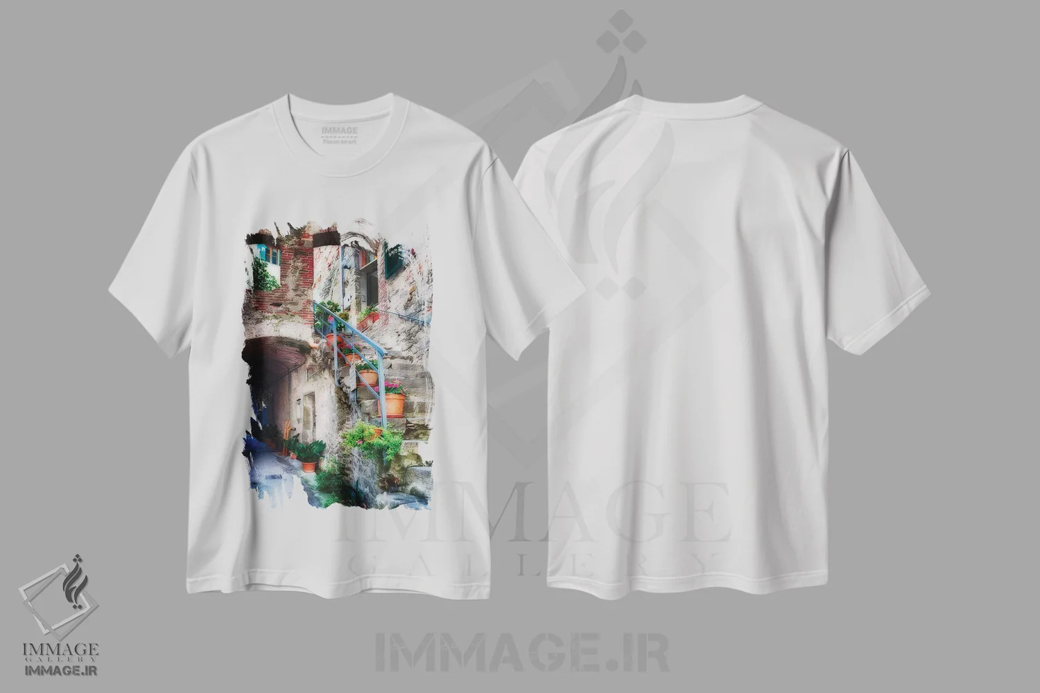 تیشرت سفید طرح دار آثار جورج اوزه - immage.ir