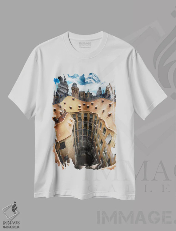 تیشرت سفید طرح دار آثار جورج اوزه - فروشگاه ایماژ