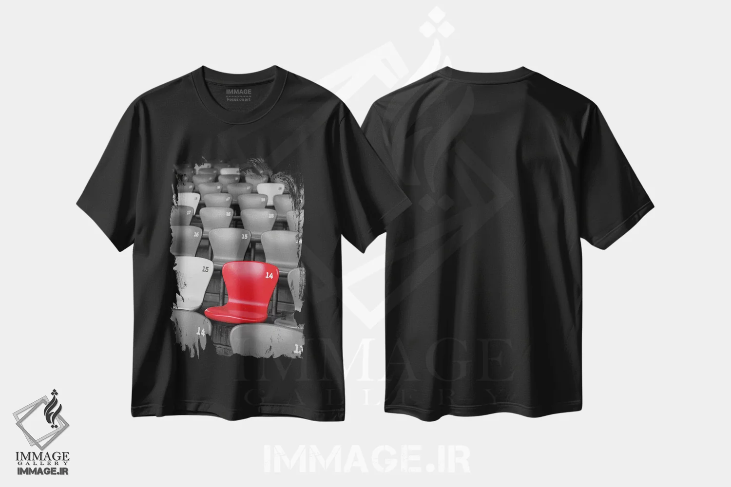 تیشرت مشکی طرح دار آثار جورج اوزه - immage.ir