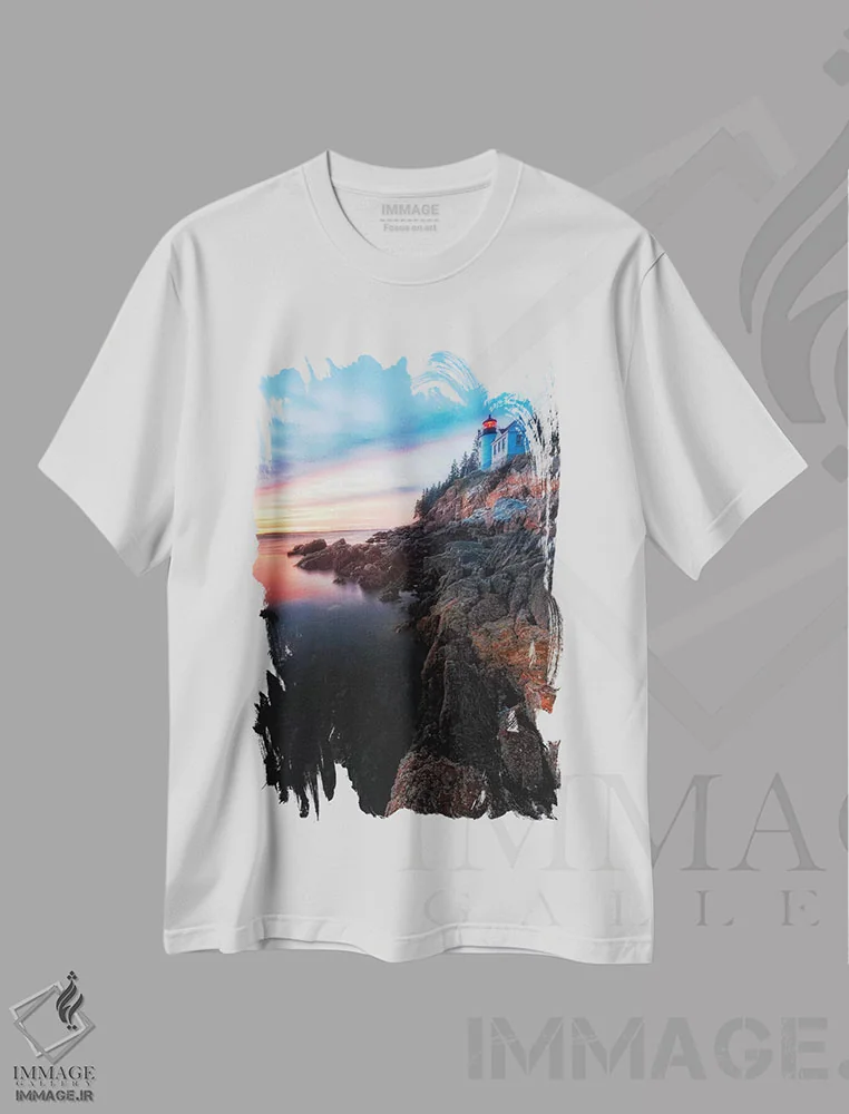 تیشرت سفید طرح دار آثار جورج اوزه - immage.ir