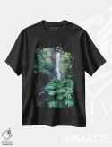 تیشرت مشکی طرح دار آبشار وایلوآ در جاده هانا، مائوئی، هاوایی، مدیوم اثر جورج اوزه | فروشگاه ایماژ