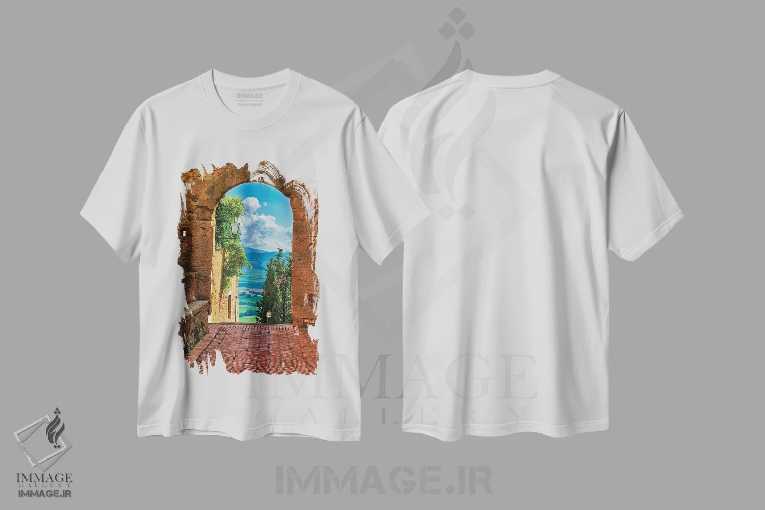 تیشرت سفید طرح دار آثار جورج اوزه - immage.ir