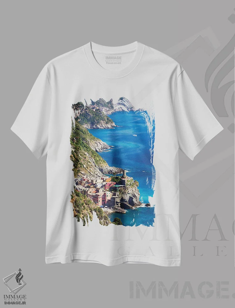 تیشرت سفید طرح دار آثار جورج اوزه - immage.ir