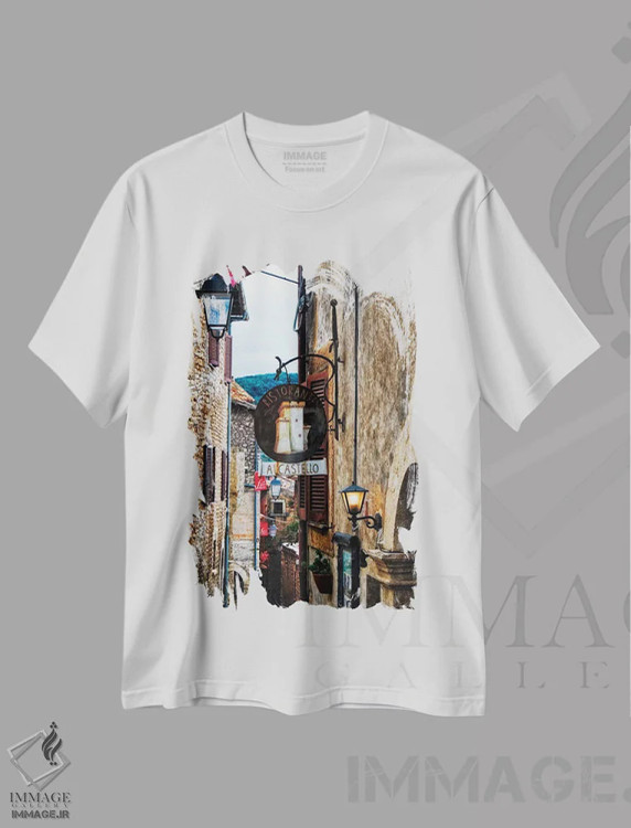 تیشرت سفید طرح دار آثار جورج اوزه - immage.ir