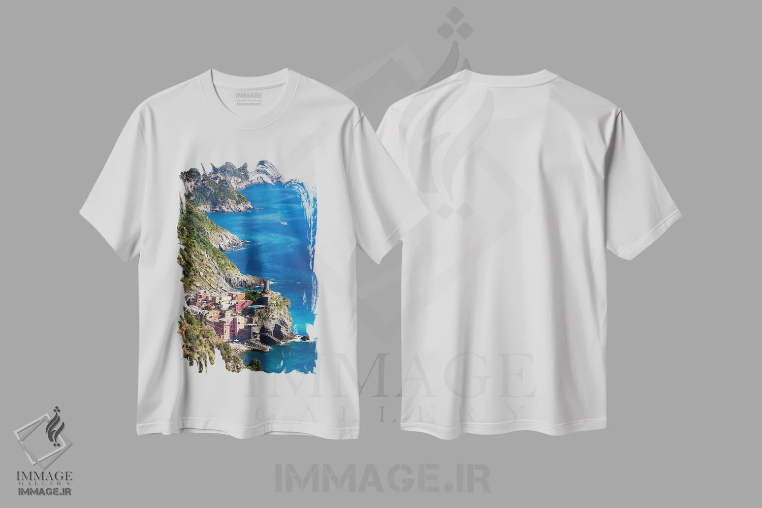 تیشرت سفید طرح دار آثار جورج اوزه - immage.ir