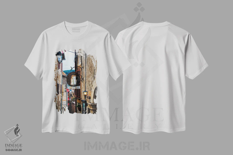تیشرت سفید طرح دار آثار جورج اوزه - immage.ir