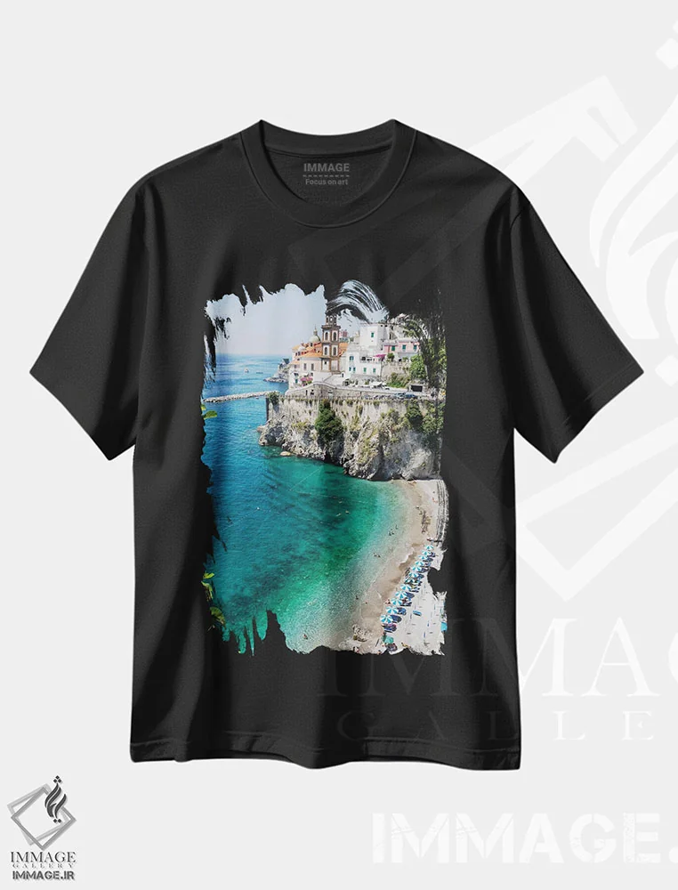 تیشرت مشکی طرح دار آثار جورج اوزه - immage.ir