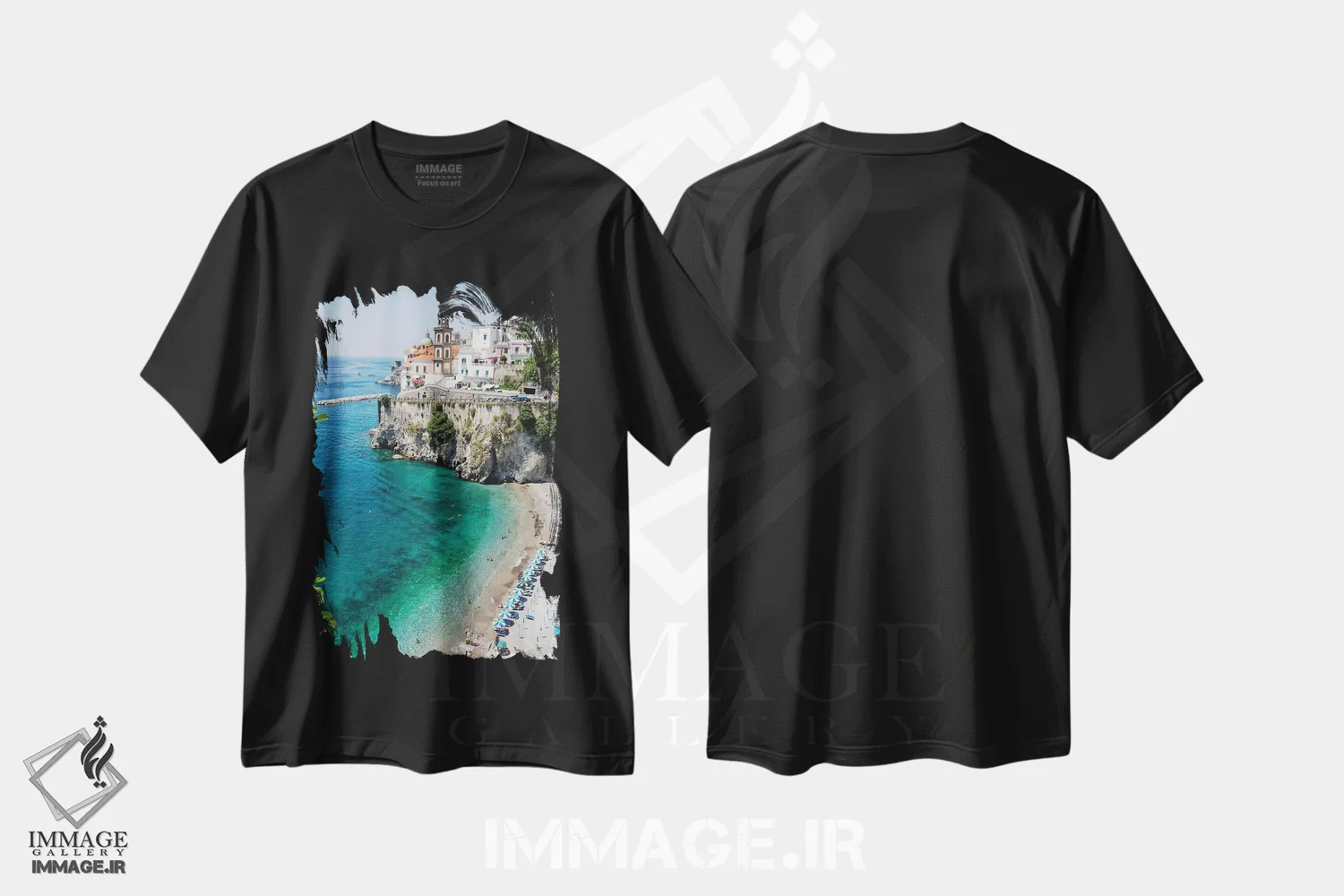 تیشرت مشکی طرح دار آثار جورج اوزه - immage.ir