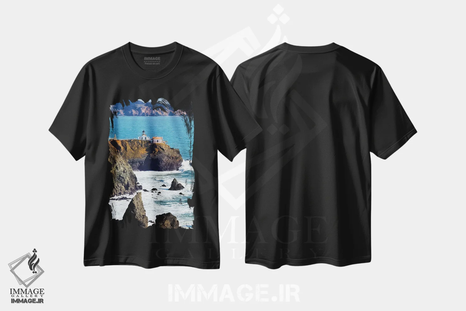 تیشرت مشکی طرح دار آثار جورج اوزه - immage.ir