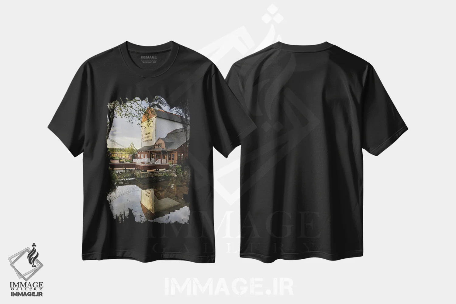 تیشرت مشکی طرح دار آثار جورج اوزه - immage.ir