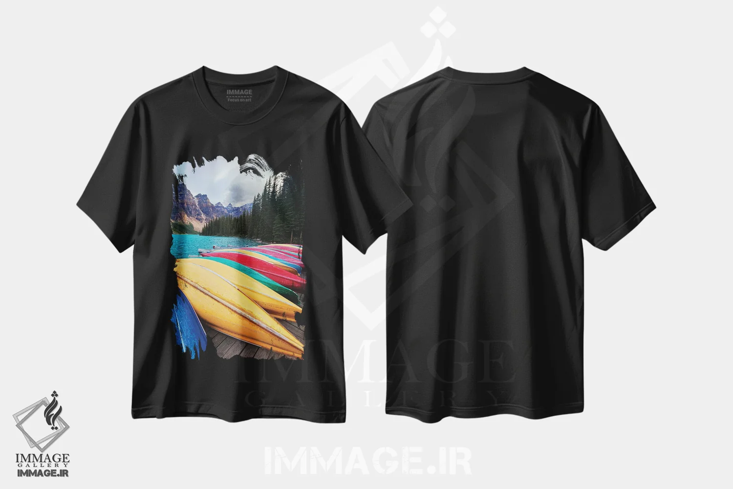 تیشرت مشکی طرح دار آثار جورج اوزه - immage.ir