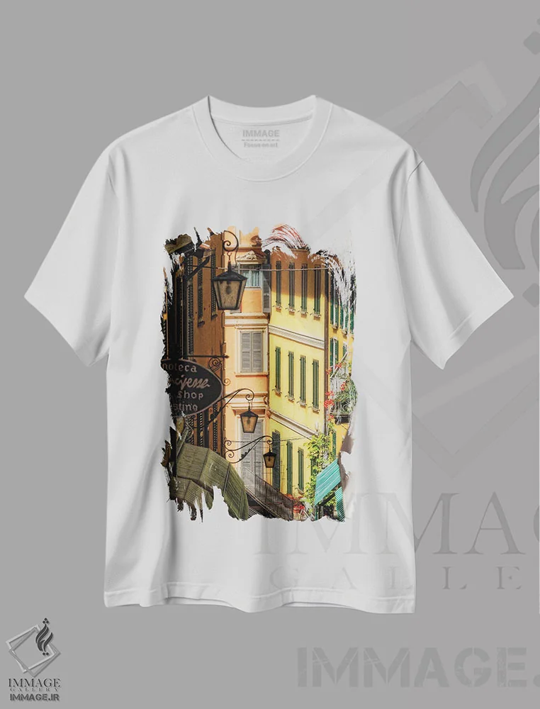 تیشرت سفید طرح دار آثار جورج اوزه - immage.ir