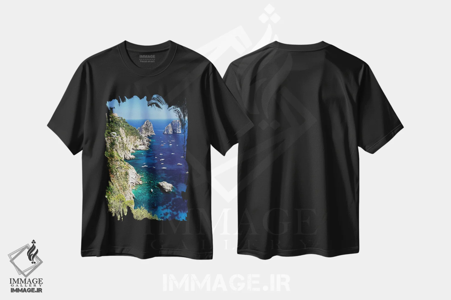تیشرت مشکی طرح دار آثار جورج اوزه - immage.ir