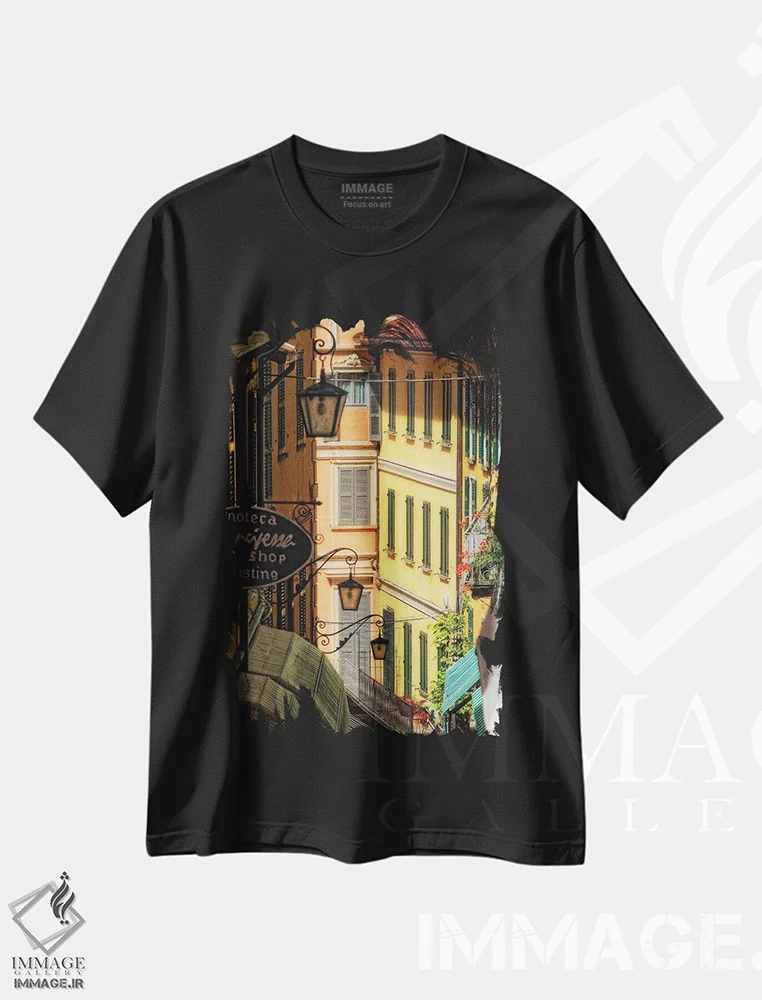 تیشرت مشکی طرح دار آثار جورج اوزه - فروشگاه ایماژ