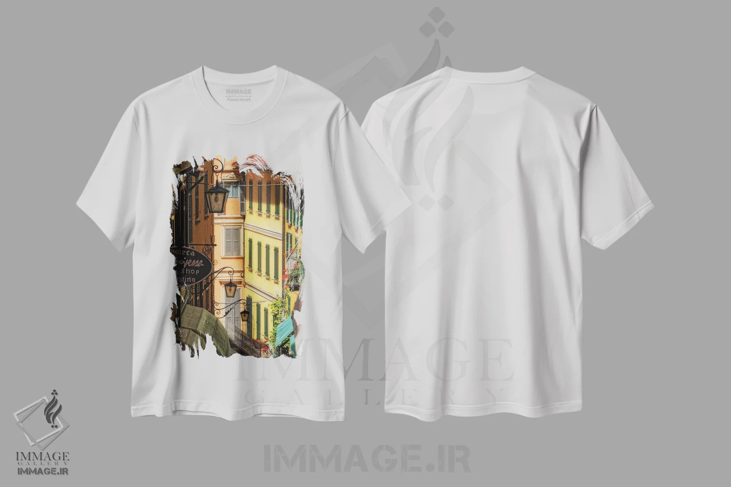 تیشرت سفید طرح دار آثار جورج اوزه - immage.ir