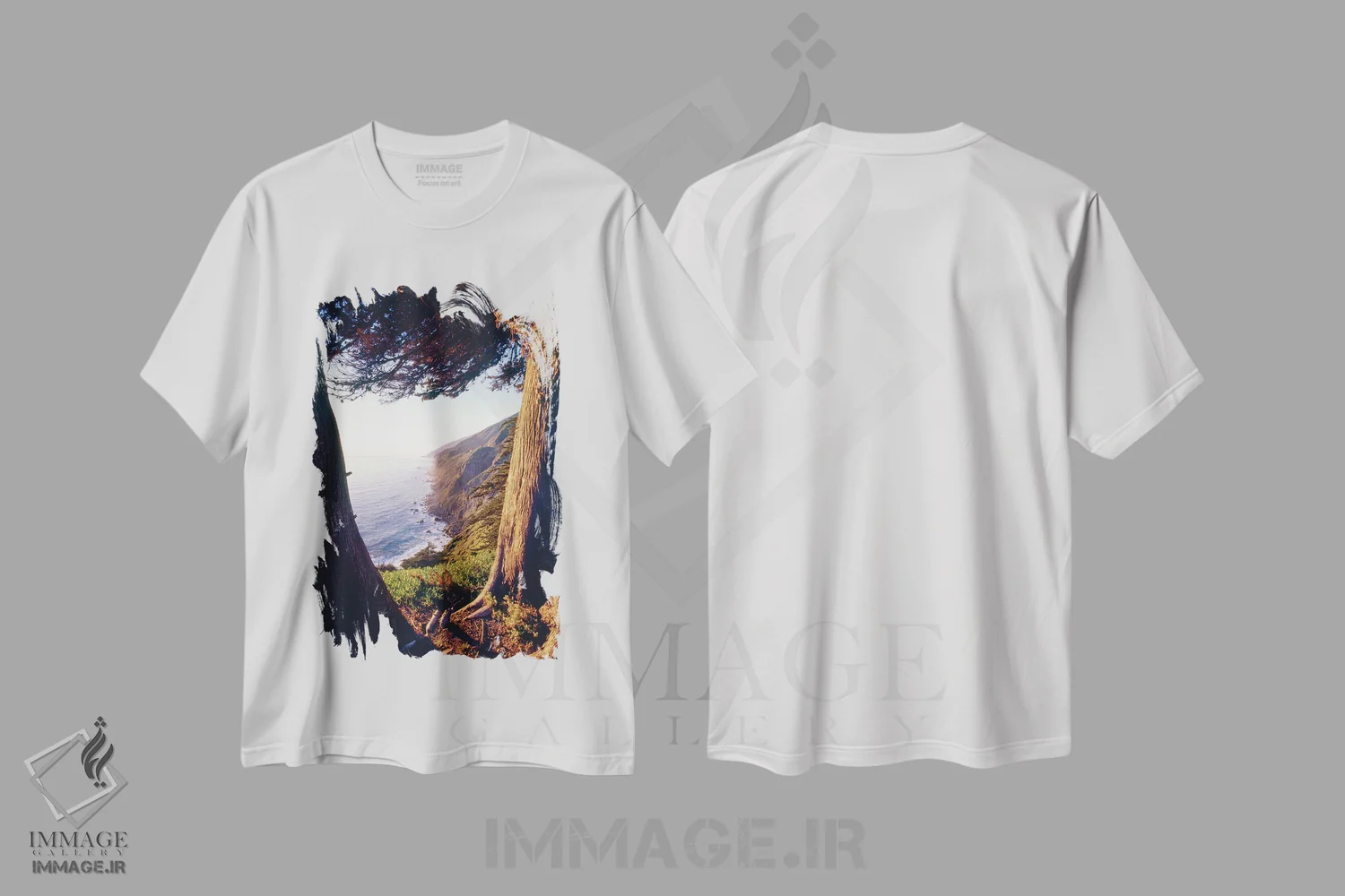 تیشرت سفید طرح دار آثار جورج اوزه - immage.ir