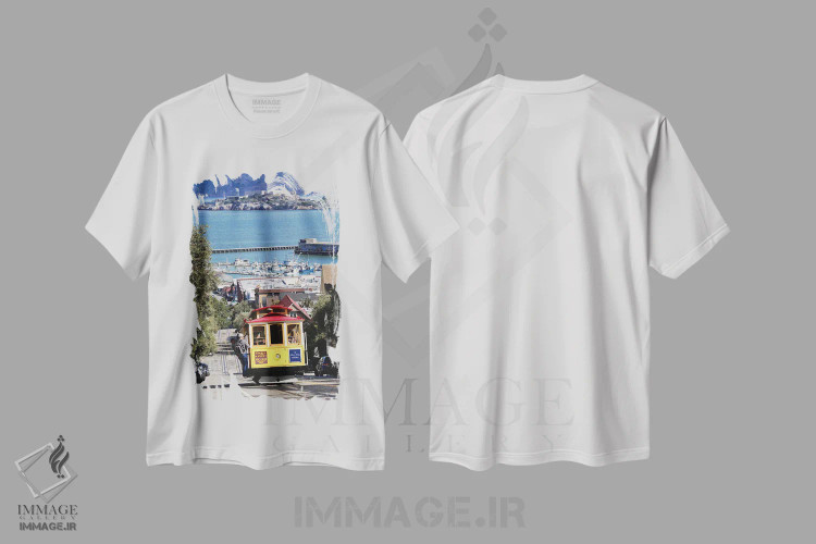 تیشرت سفید طرح دار آثار جورج اوزه - immage.ir