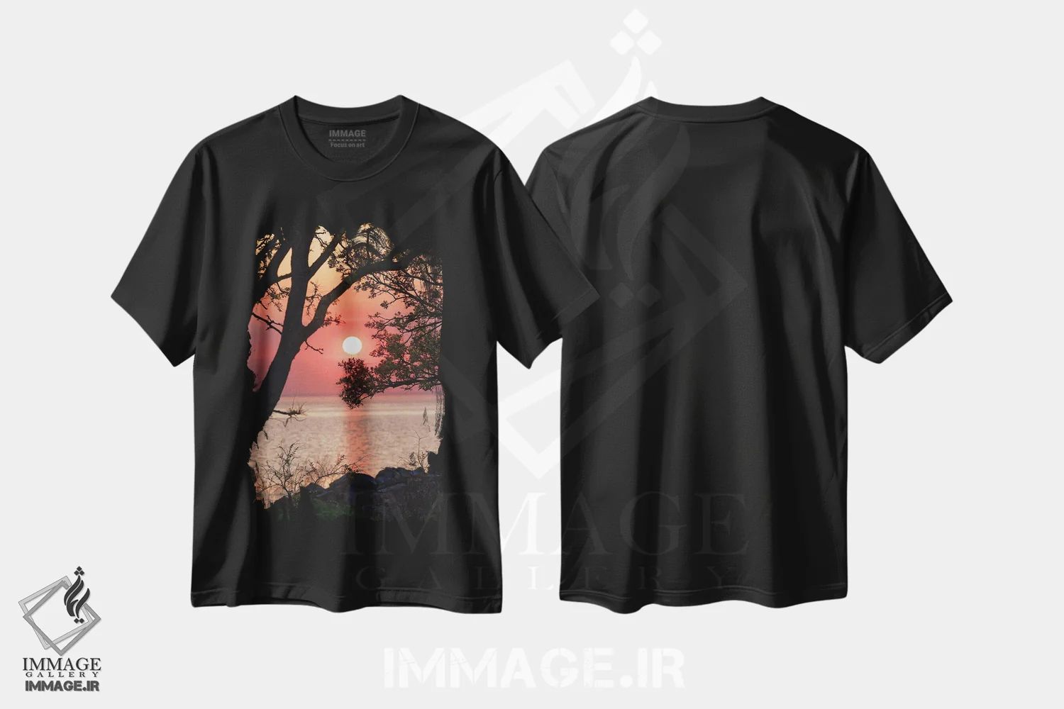 تیشرت مشکی طرح دار آثار جورج اوزه - immage.ir