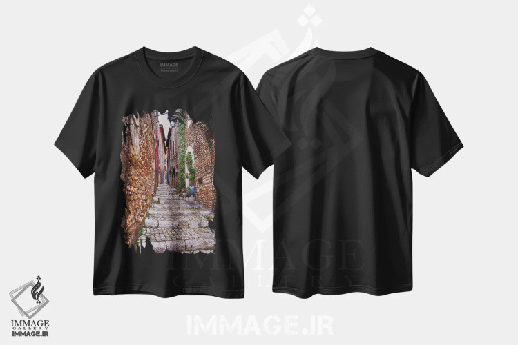 تیشرت مشکی طرح دار آثار جورج اوزه - immage.ir