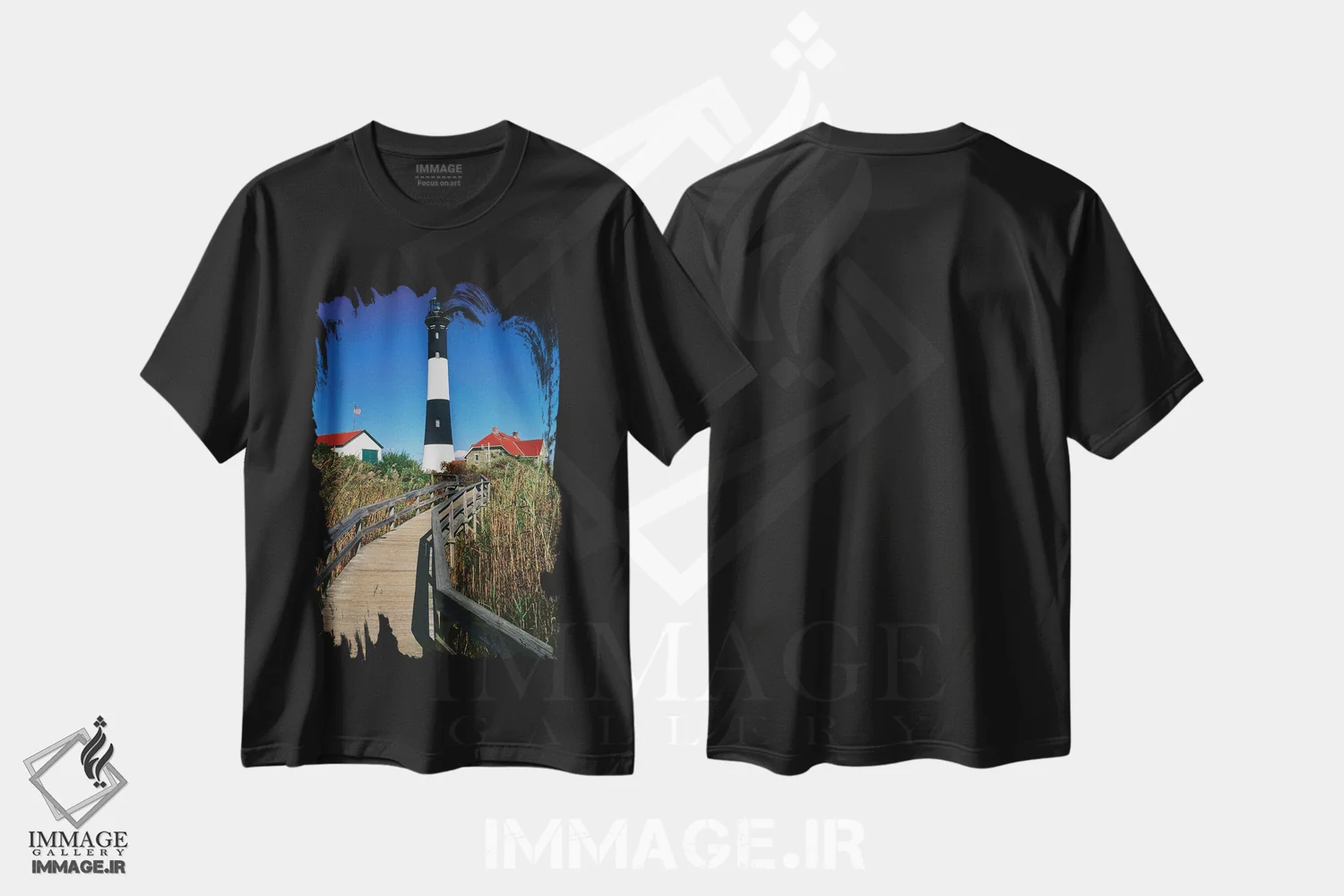تیشرت مشکی طرح دار آثار جورج اوزه - فروشگاه ایماژ